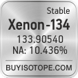 xenon-134 isotope xenon-134 enriched xenon-134 abundance xenon-134 atomic mass xenon-134
